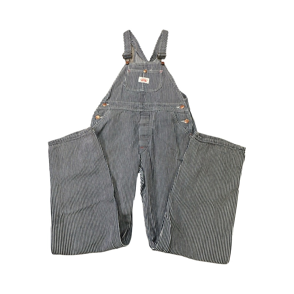 Round House Overalls Women 30X28 Blue Hickory Stripe USA Made